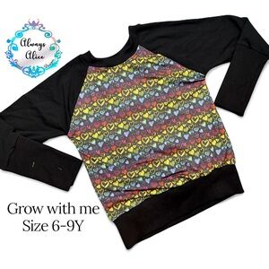 Kids Heart Pattern Shirt - Black and Multicolor